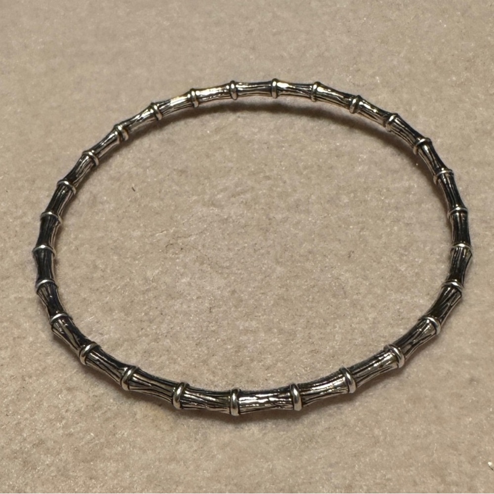 Elegant Silver Bamboo Bangle